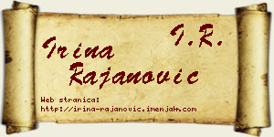 Irina Rajanović vizit kartica